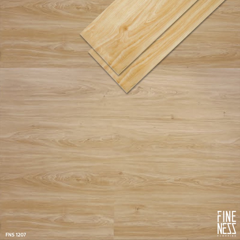 FINENESS FLOORING FNS 1207 SPC Flooring Click Lock Install Yellow Maple Wood Design Thickness 6 MM