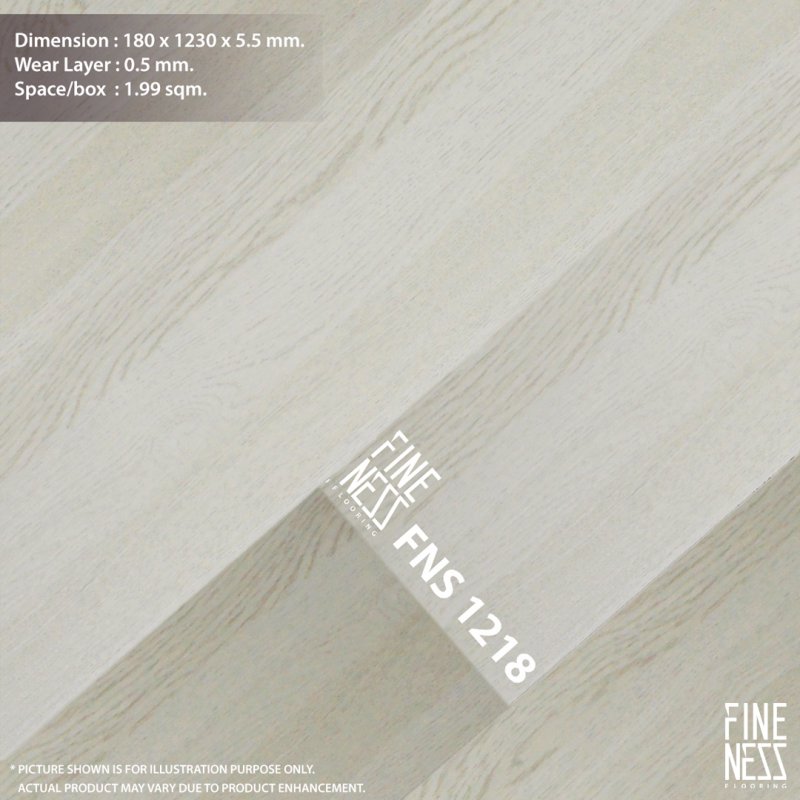 FINENESS FLOORING FNS 1218 SPC Flooring Click Lock Install Cream Wood Design Thickness 6 MM