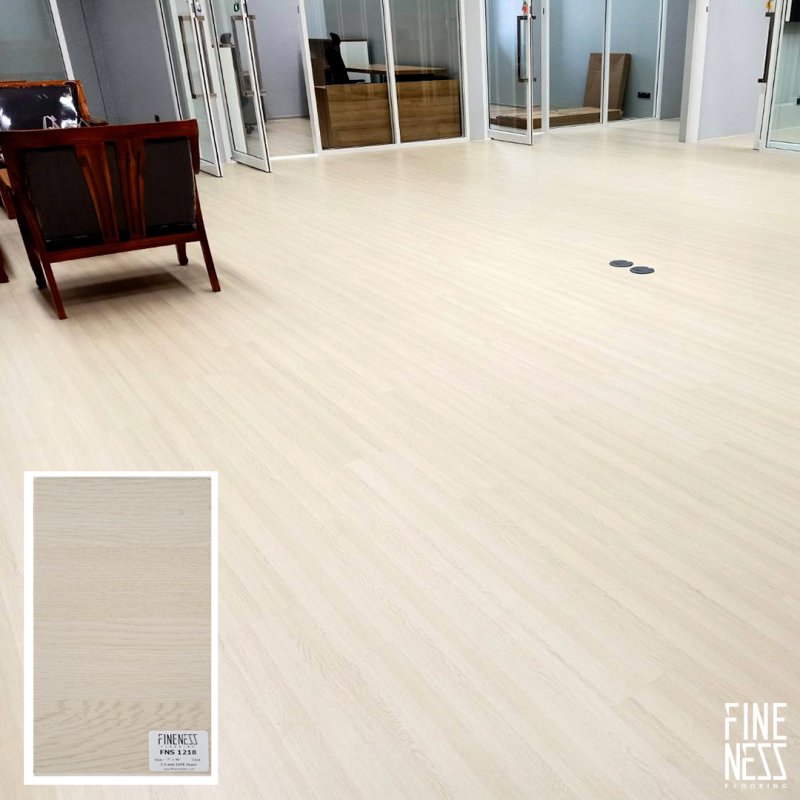 FINENESS FLOORING FNS 1218 SPC Flooring Click Lock Install Cream Wood Design Thickness 6 MM