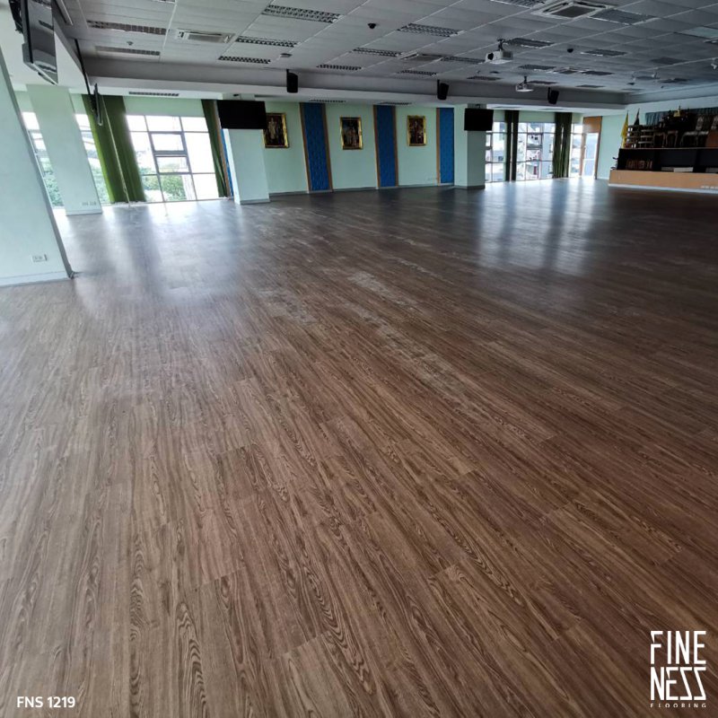 FINENESS FLOORING FNS 1219 SPC Flooring Click Lock Install Brown Ash Wood Design Thickness 6 MM