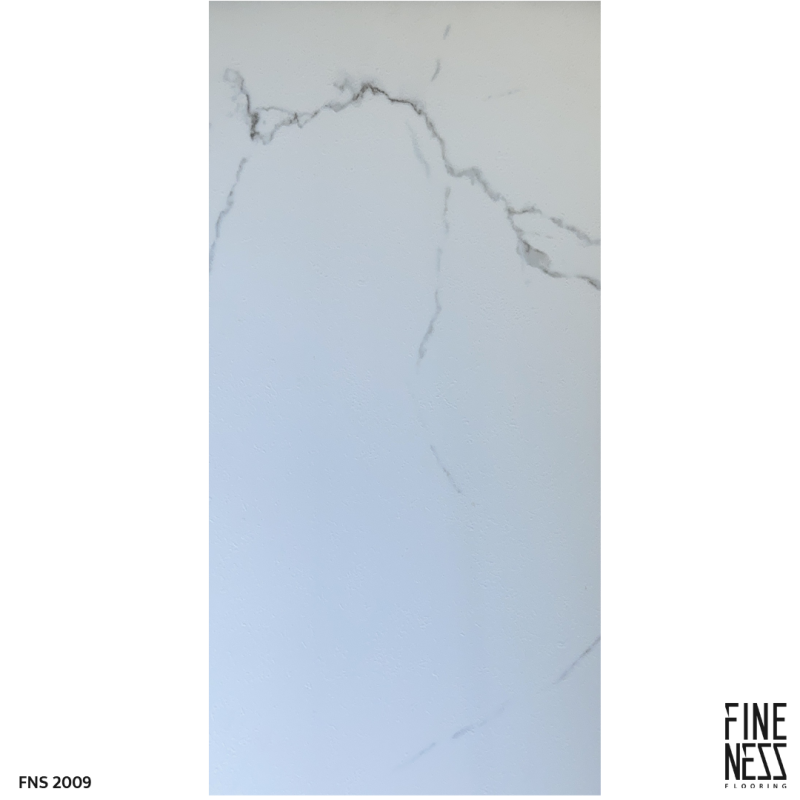 FINENESS FLOORING FNS 2009 SPC Flooring Click Lock Install White Marble Design Thickness 6 MM