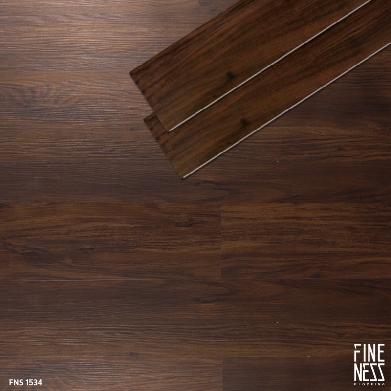 FINENESS FLOORING FNS 1534 SPC Flooring Click Lock Install Dark Oak Wood Design Thickness 6 MM