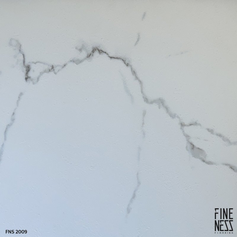 FINENESS FLOORING FNS 2009 SPC Flooring Click Lock Install White Marble Design Thickness 6 MM