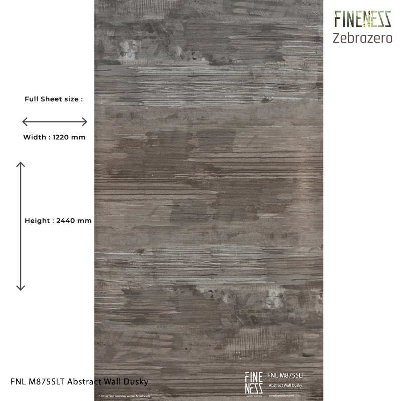 FNL M875SLT ลามิเนตปิดผิว HPL Laminate ลายหิน Abstract Wall Dusky สีเทา หนา 0.8 มม.