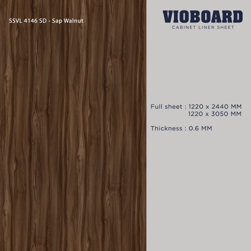 SSVL 4146 SD HPL Cabinet Liner Sheet Walnut Design Thickness 0.6 MM.