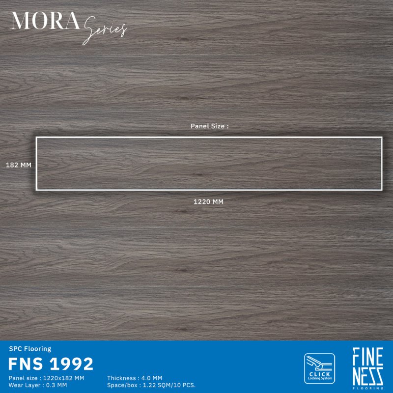 FINENESS FLOORING FNS 1992 SPC Flooring Click Lock install Mahogany Wood Design Thickness 4 MM